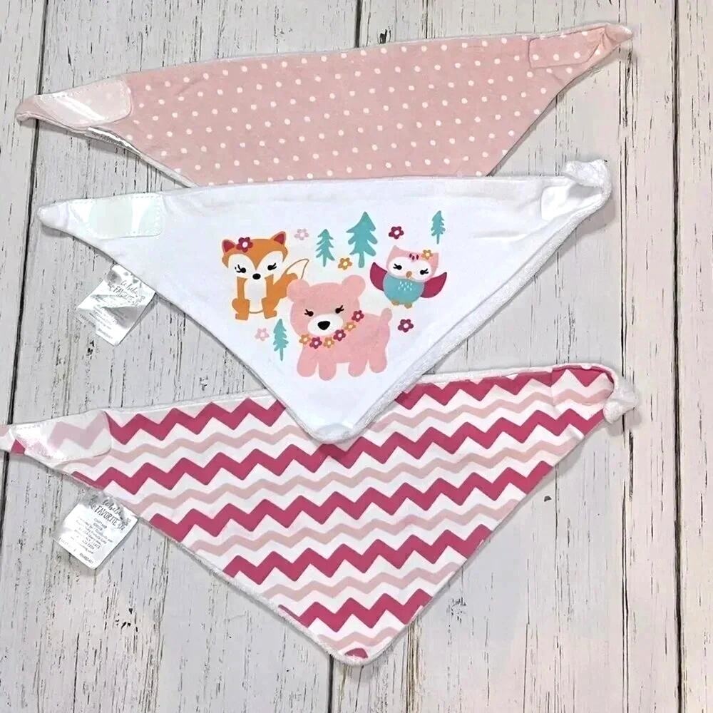 Le Bebe Bandana Drool Bibs - Set of 3 - Woodland Animals & Patterns